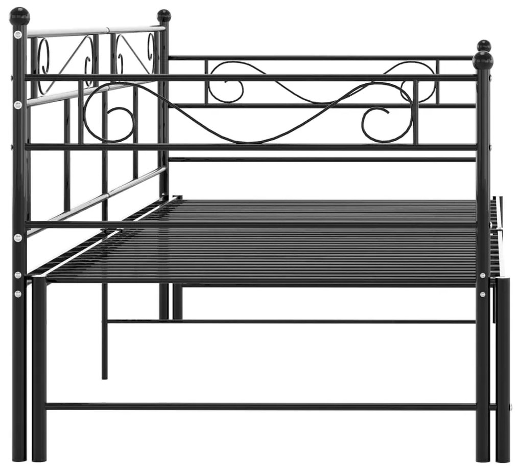 Estrutura sofá-cama de puxar 90x200 cm metal preto