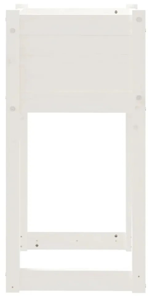 Vaso/floreira 40x40x81 cm pinho maciço branco