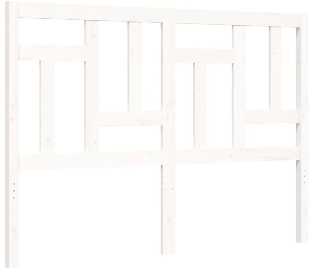 Cama sem colchão 140x190 cm madeira de pinho maciça branco