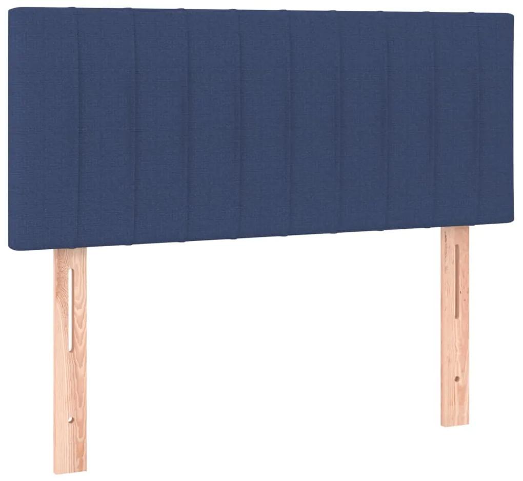 Cama com molas/colchão 90x190 cm tecido azul