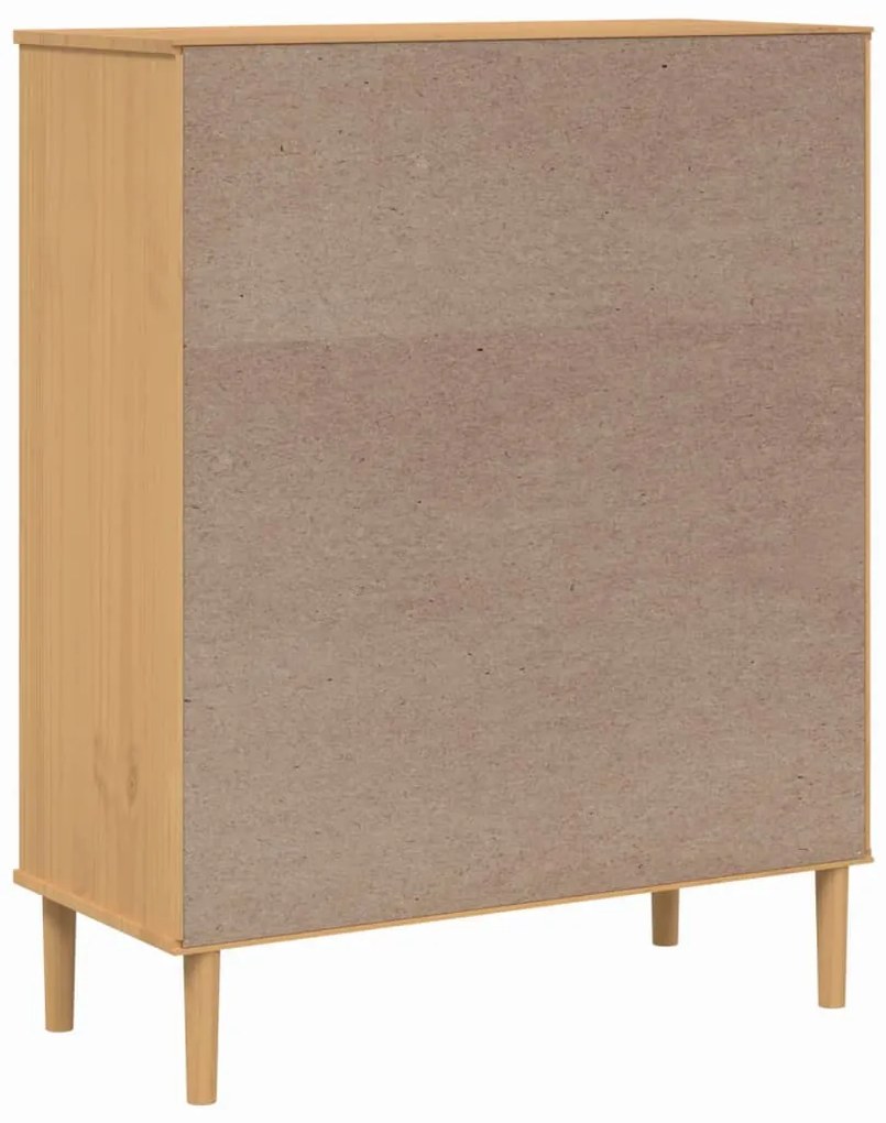 Móvel alto SENJA aspeto vime 90x40x112 cm pinho maciço castanho