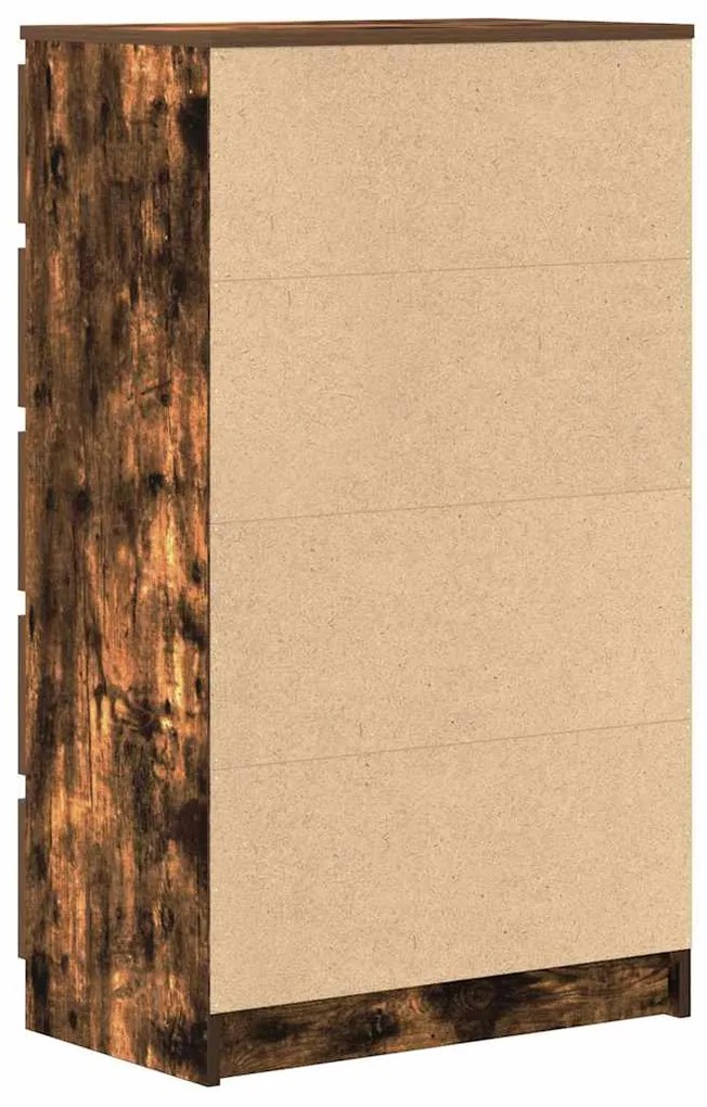 Armário de gavetas 60x36x103 cm deriv. madeira carvalho fumado