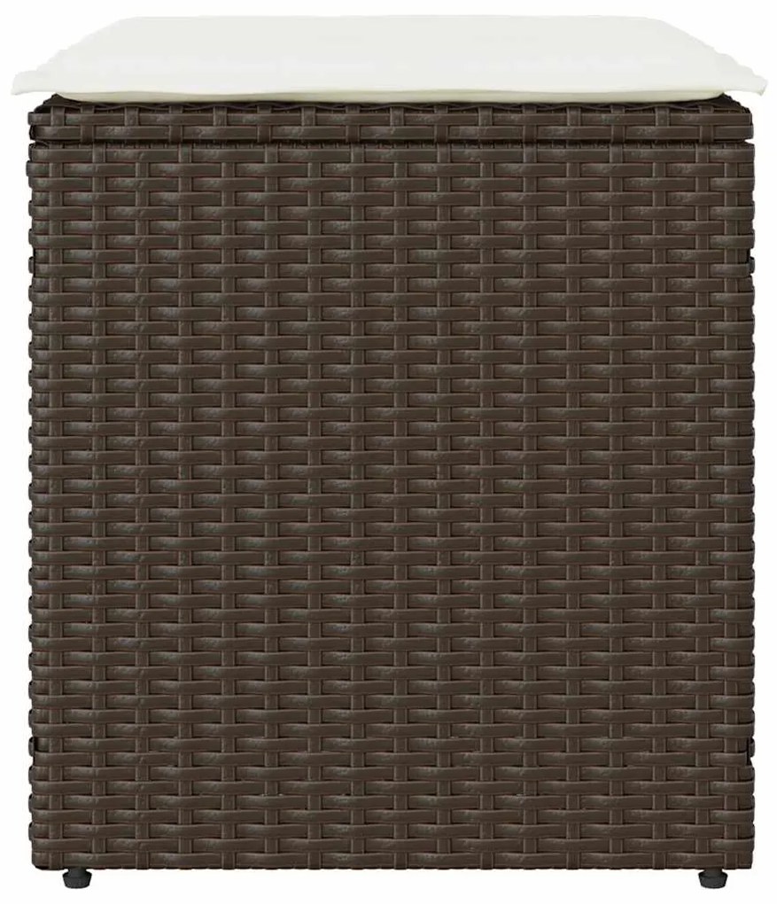 Bancos jardim com almofadas 2 unid 40x40x43 cm vime PE castanho