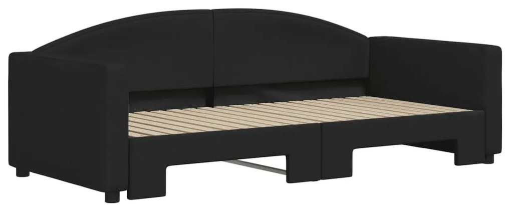 Sofá-cama com gavetão 90x190 cm tecido preto