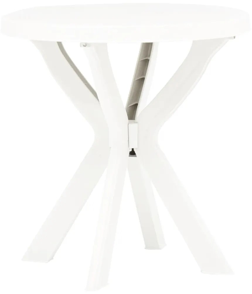 vidaXL Mesa de bistrô Ø70 cm plástico branco