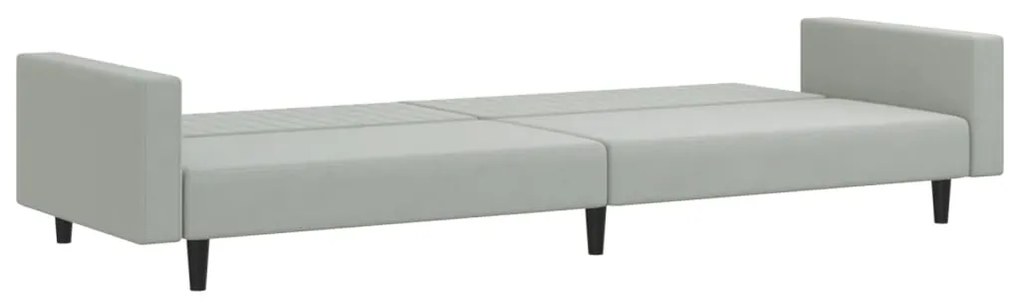 2 pcs conjunto de sofás veludo cinzento-claro