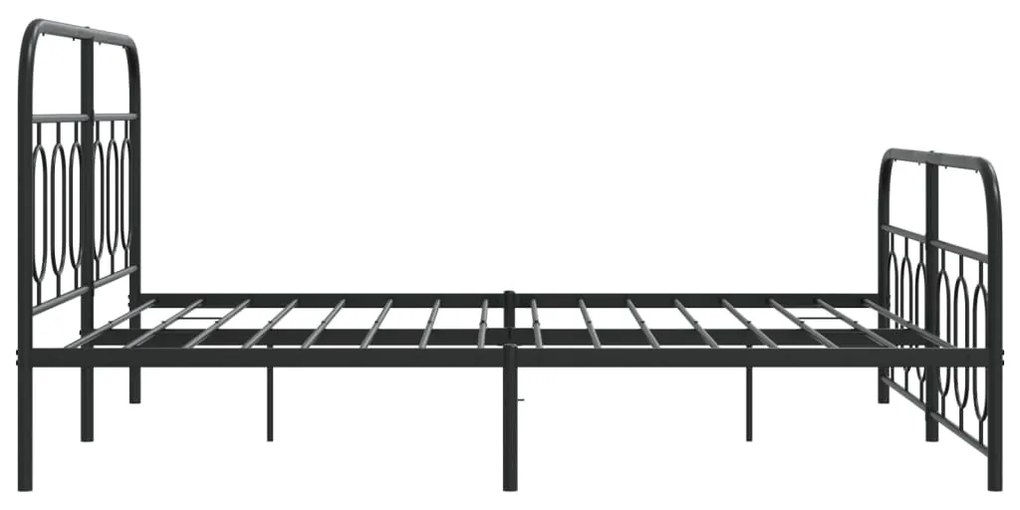 Estrutura de cama com cabeceira e pés 140x200 cm metal preto