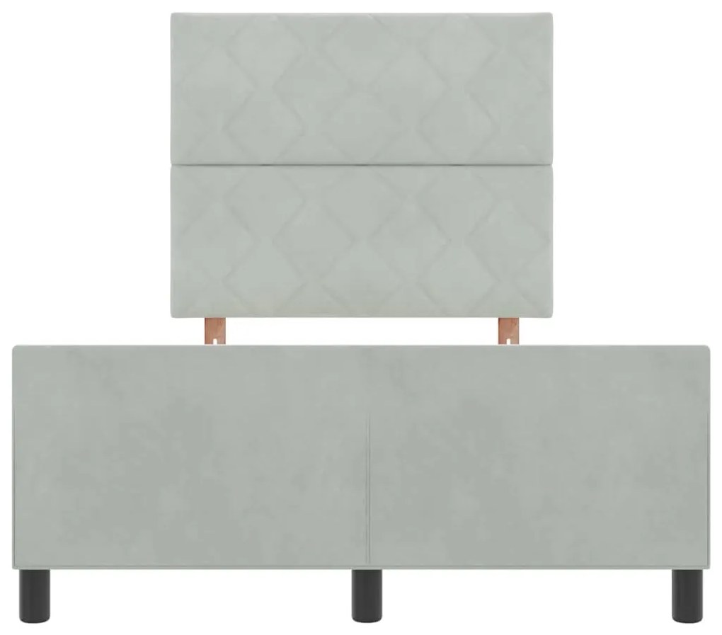 Estrutura de Cama vidaXL Cinza Claro 120x200 cm Veludo