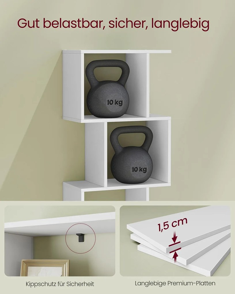 Estante com cinco prateleiras abertas 24 x 40 x 159 cm Branco