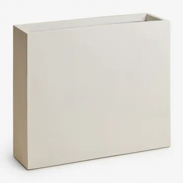 Vaso Retangular Em Cimento Neyrua Branco & 75 X 20 X 60 Cm - Sklum