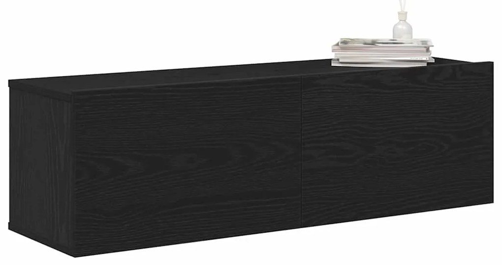 Armários de TV 2 pcs Carvalho Preto 100x30x30 cm Madeira engenheirada