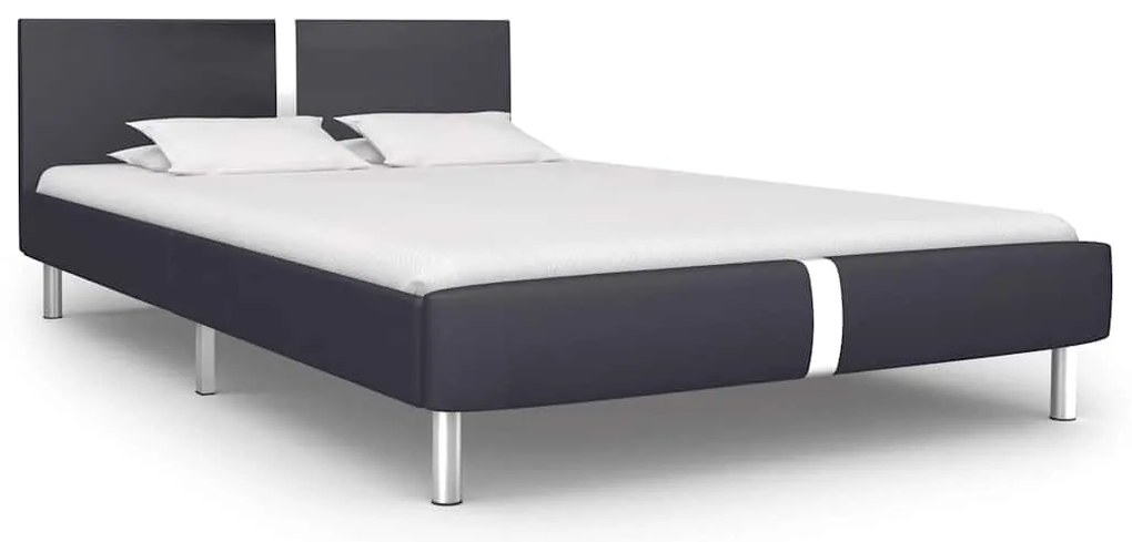 Estrutura de cama sem colchão 135x190 cm couro artificial preto