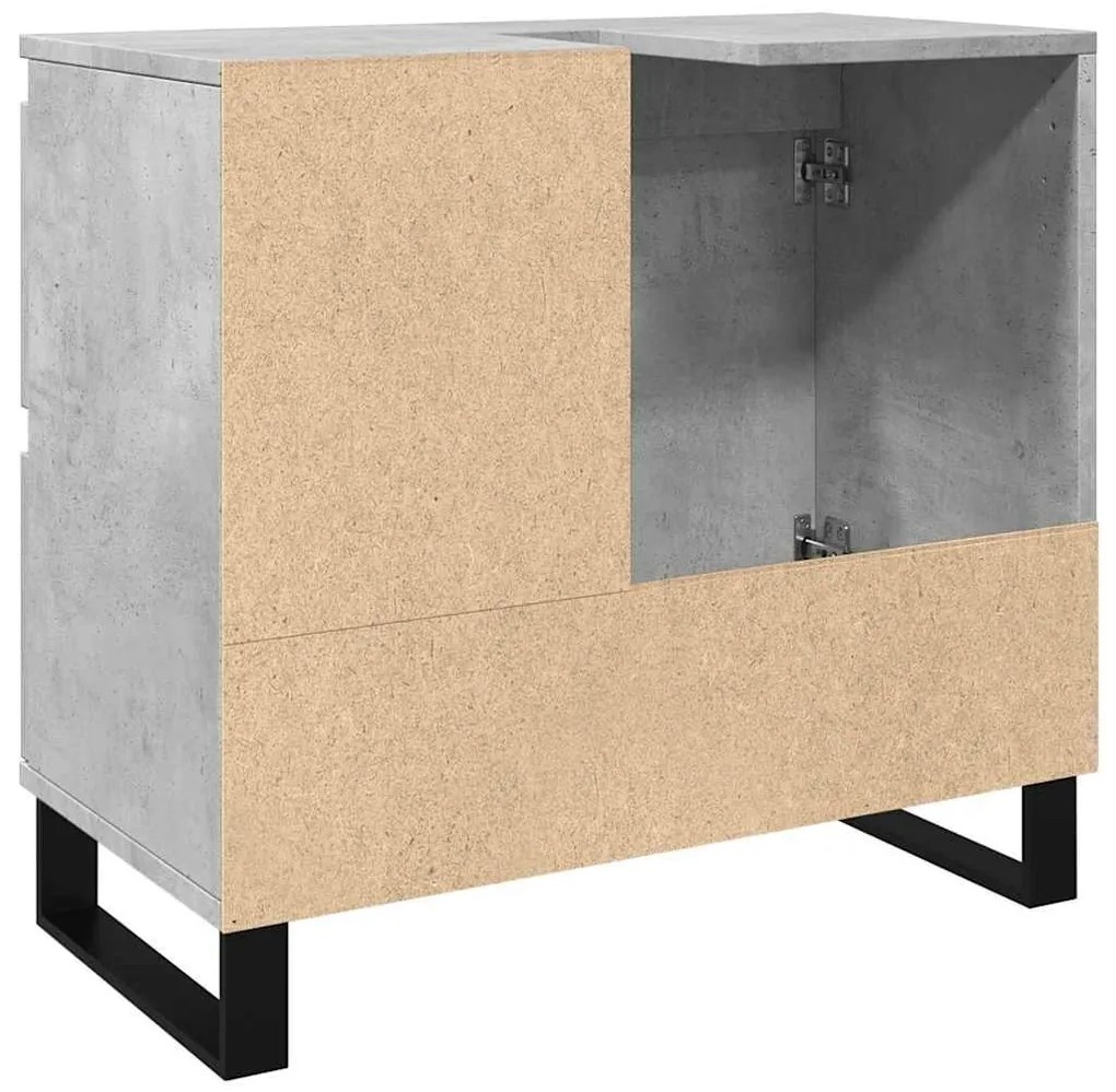 Armário lavatório WC 65x33x60cm deriv. madeira cinzento cimento