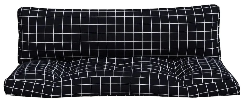 Almofadões p/ paletes 2 pcs tecido oxford padrão xadrez preto