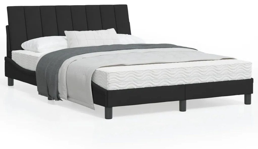vidaXL Estrutura de cama c/ luzes LED 140x200 cm veludo preto