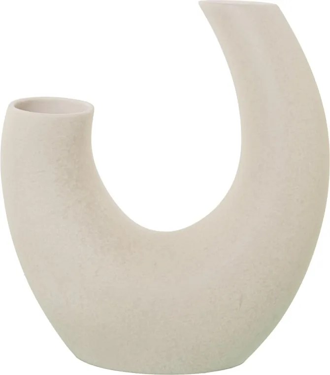 Jarrón Cerámica Abstracto Beige Moteado Mate 35x16x40cm