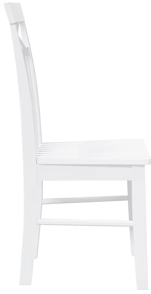 Cadeiras de jantar 2 pcs madeira de seringueira maciça branco