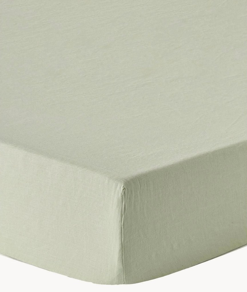 Lençol em linho lavado com elástico topper Airy