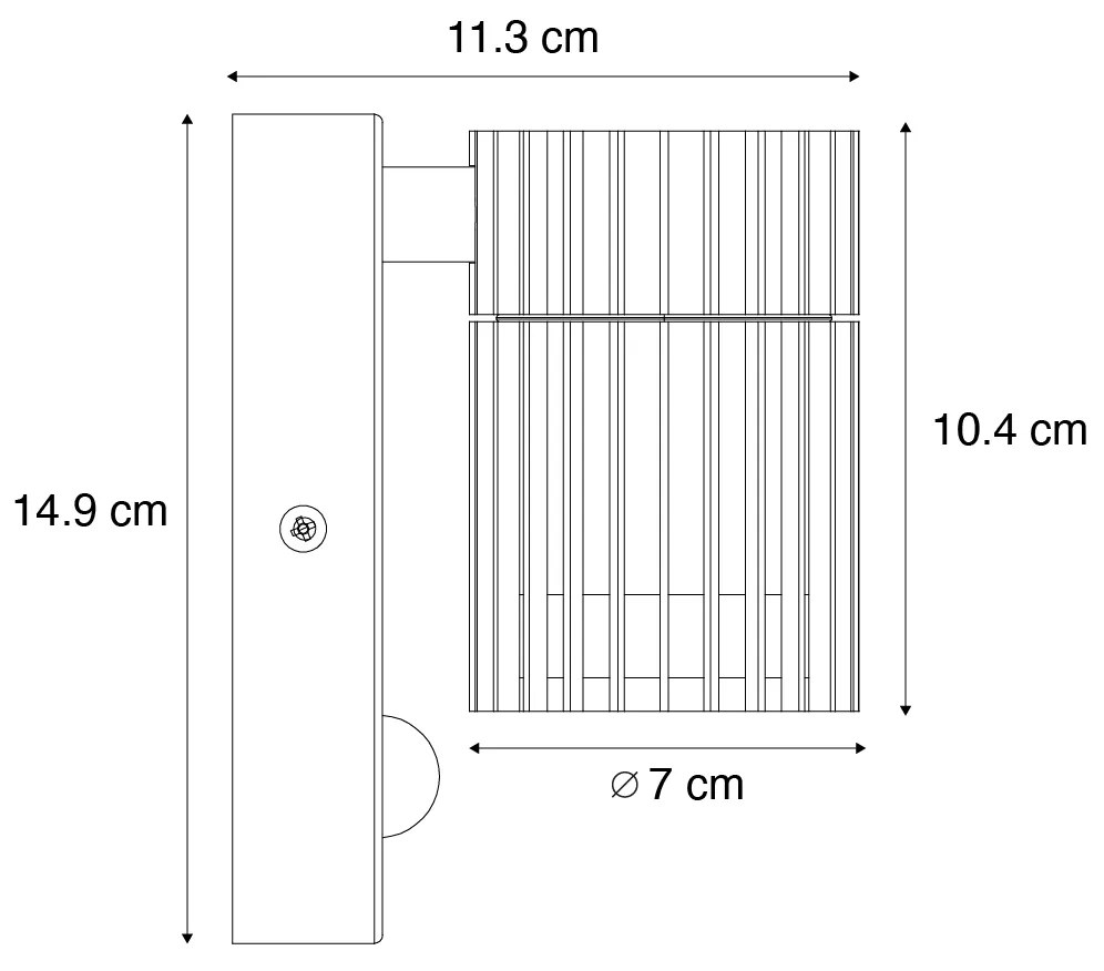 Candeeiro de parede exterior design preto com sensor de movimento IP44 - Boris Design