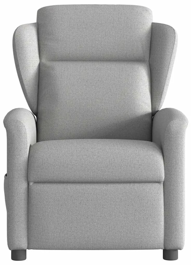 Poltrona massagens reclinável elétrica tecido cinzento-nublado