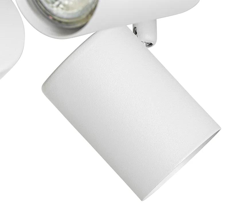 Candeeiro de teto moderno branco 4 luzes ajustável quadrado - Jeana Moderno