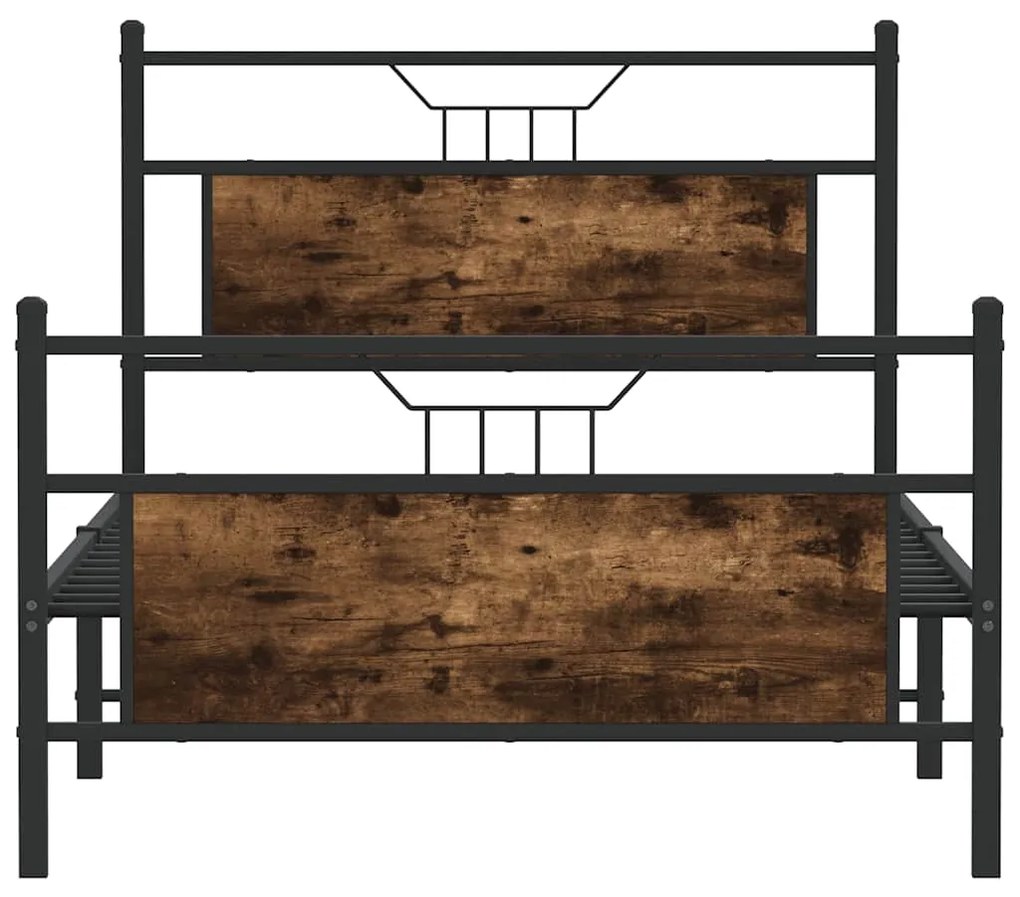 Estrutura de cama sem colchão 107x203 cm carvalho fumado