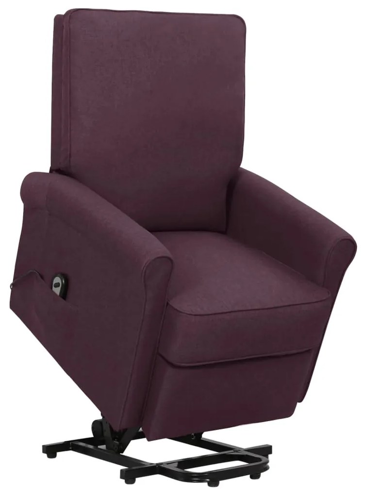 vidaXL Poltrona elevatória tecido roxo