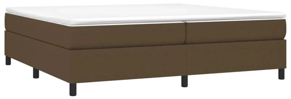 Estrutura de cama sem colchão 200x200 cm tecido castanho-escuro