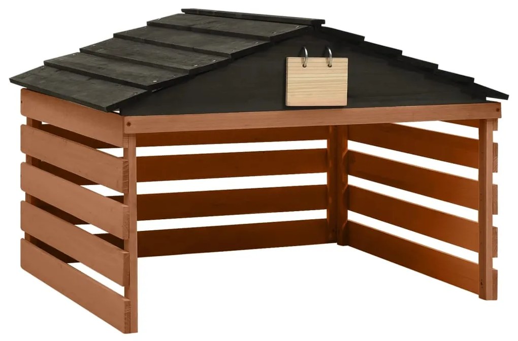 315301 vidaXL Abrigo de cortador de relva 78x74x54 cm abeto preto e castanho