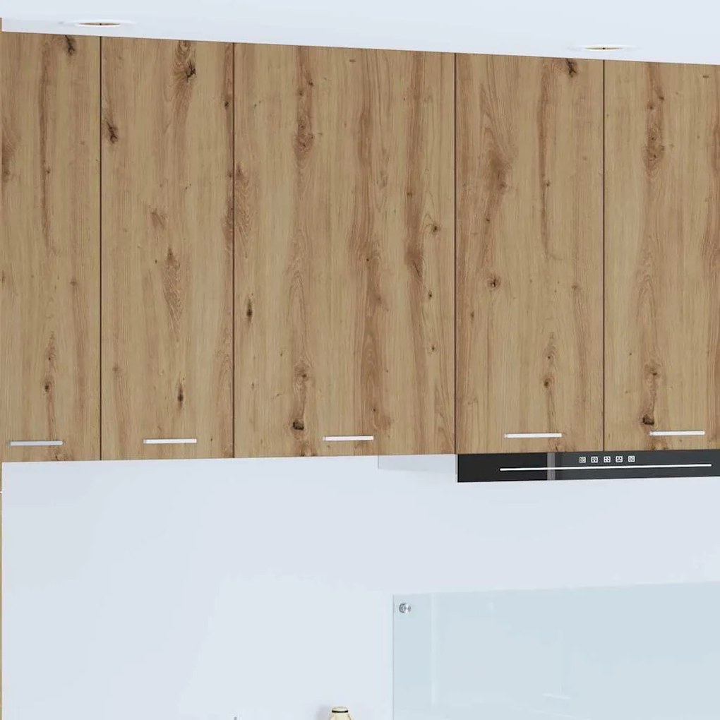 vidaXL Armário suspenso com porta Riga Carvalho Artesanal e Branco