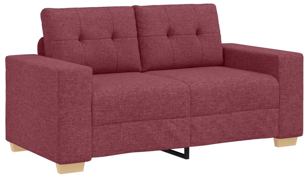 Conjunto de Sofás de 3 Peças com Almofadas Vermelhas