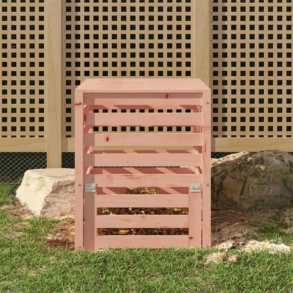 vidaXL Caixote de compostagem 63,5x63,5x77,5 cm madeira douglas maciça