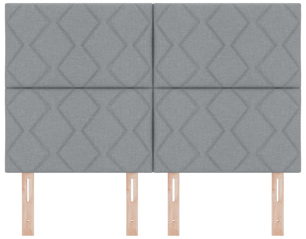 Cabeceira Design de Blocos de Diamante Cinza Claro 140 cm Tecido