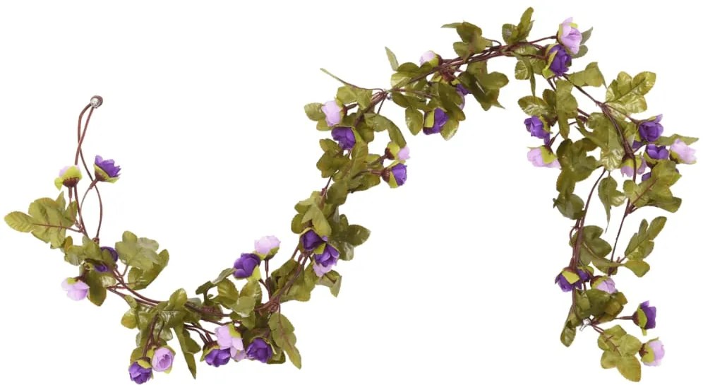 Grinaldas de flores de Natal 6 pcs 215 cm roxo claro