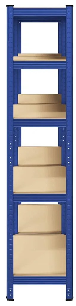 Prateleiras de armazenamento de 5 camadas 2 pcs aço azul