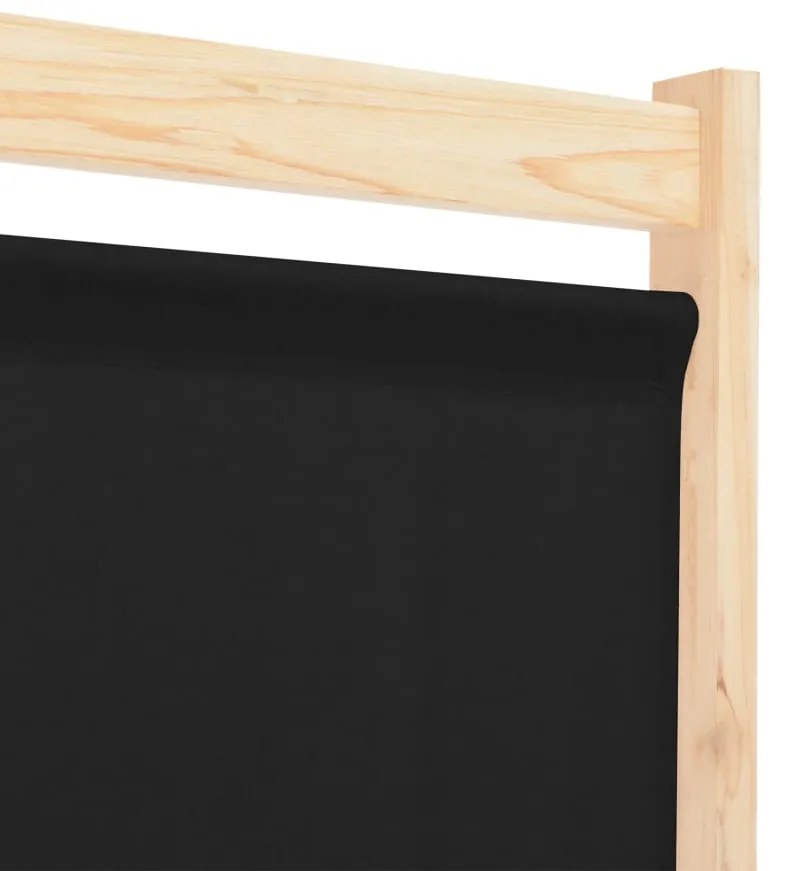 Divisória de quarto com 6 painéis 240x170x4 cm tecido preto
