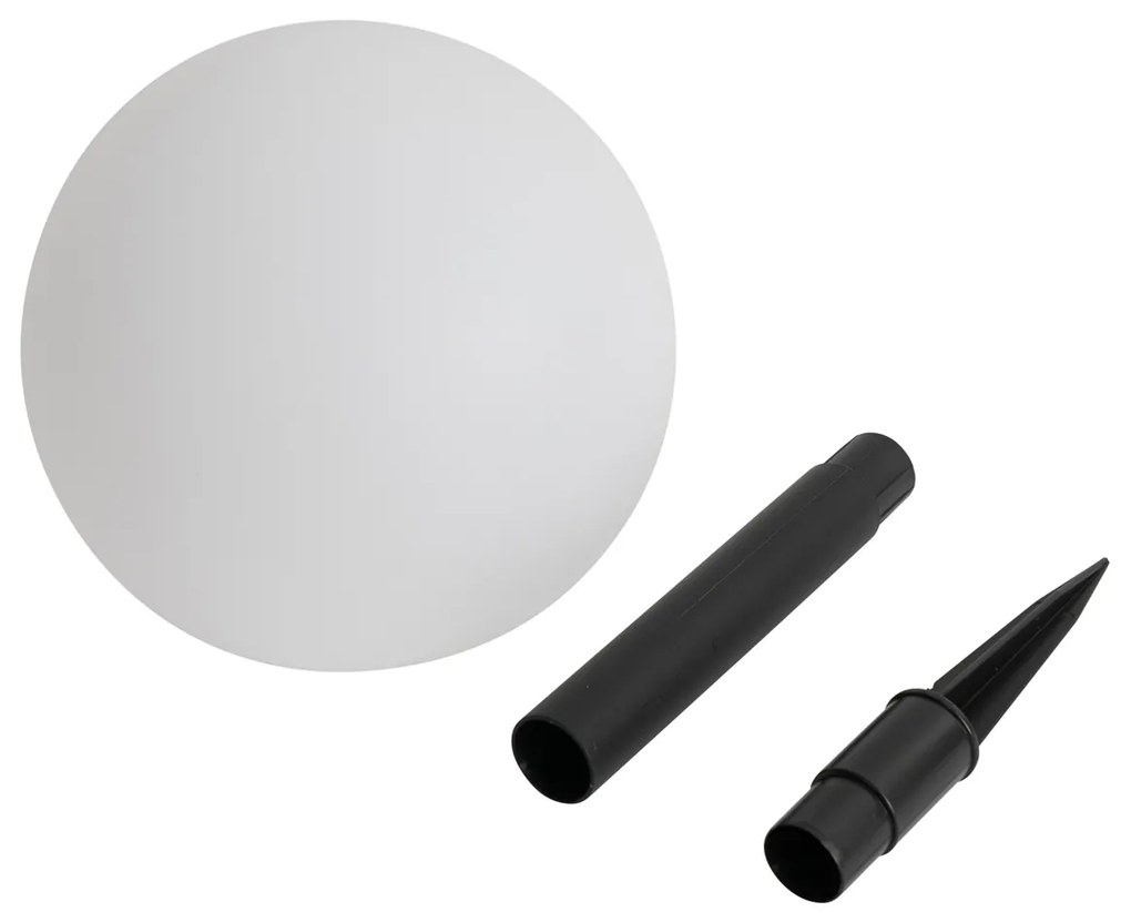 Conjunto de 3 candeeiros de chão para exterior brancos com LED solar IP44 - Ludger