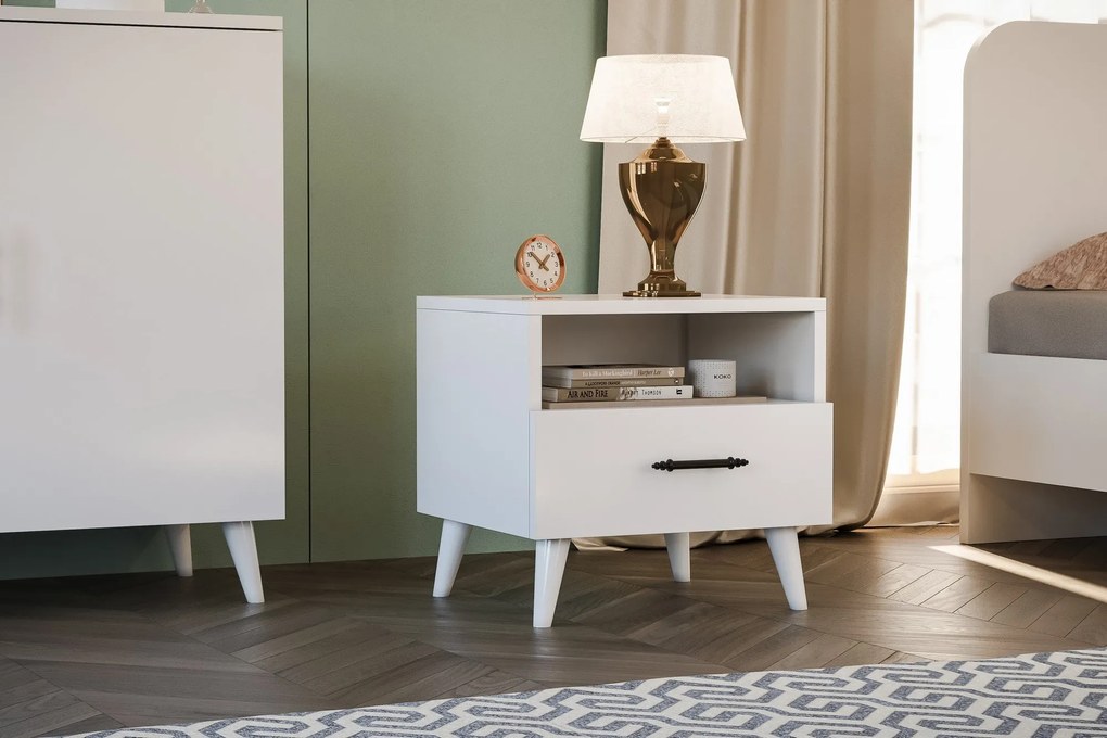 Mesa de Cabeceira Lavinia – Branco – 45x47x35 cm