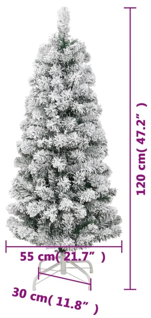 Árvore de Natal artificial articulada c/ flocos de neve 120 cm