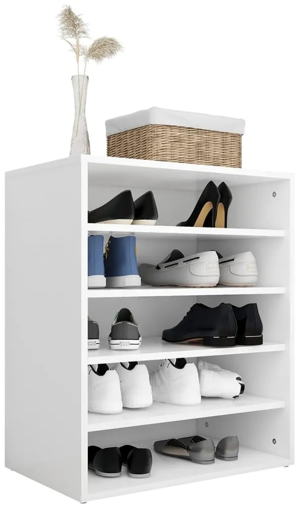 Armário para sapatos 60x35x70 cm derivados de madeira branco