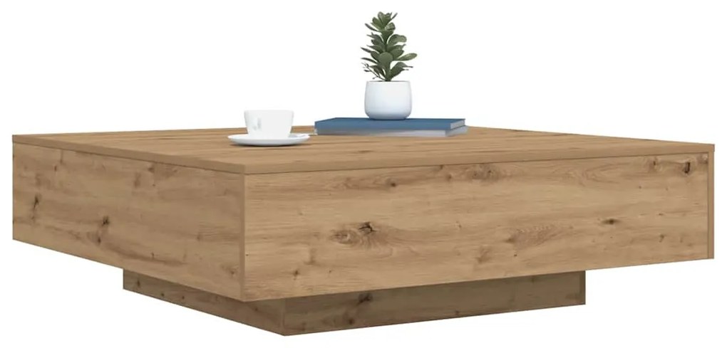 Mesa de Café com Luzes LED Carvalho Artisan 100x100x31 cm