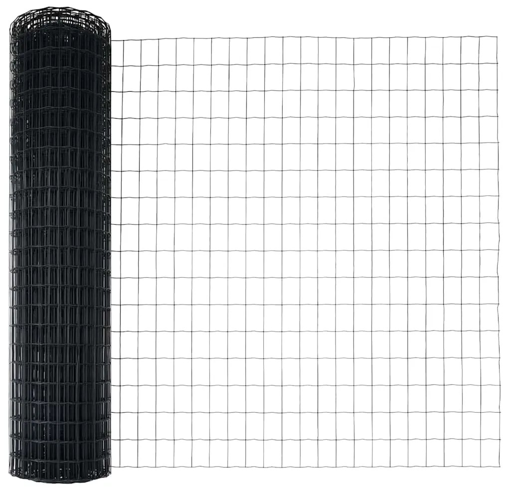 Cerca Euro com 10 Postes Cinza 1.4x10 m Aço