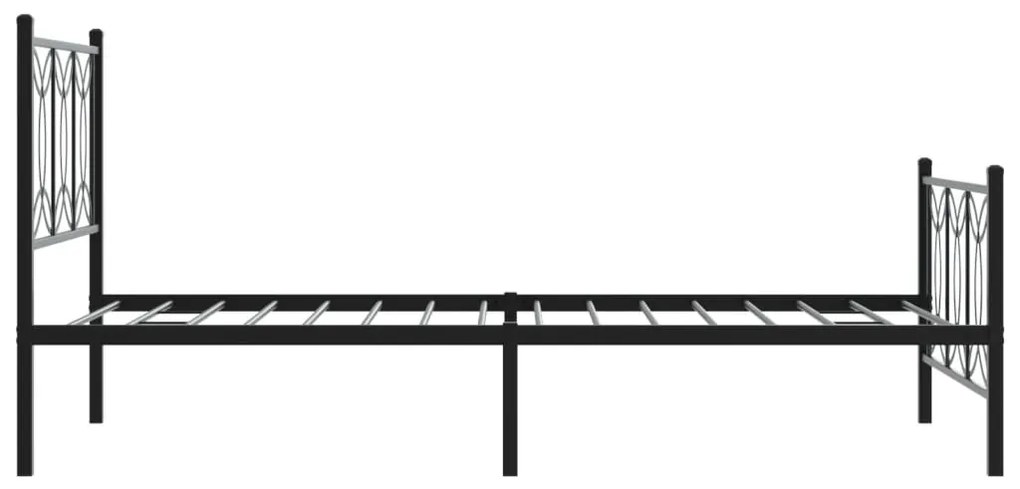 Estrutura de cama com cabeceira e pés 100x200 cm metal preto