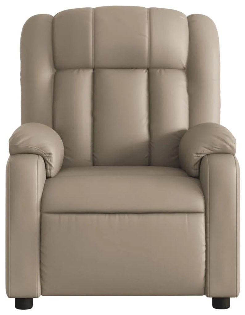 Poltrona de massagens reclinável couro artificial cappuccino