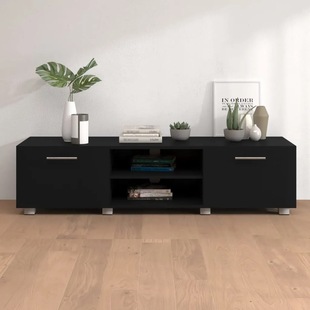 vidaXL Móvel de TV 140x40x35 cm derivados de madeira preto