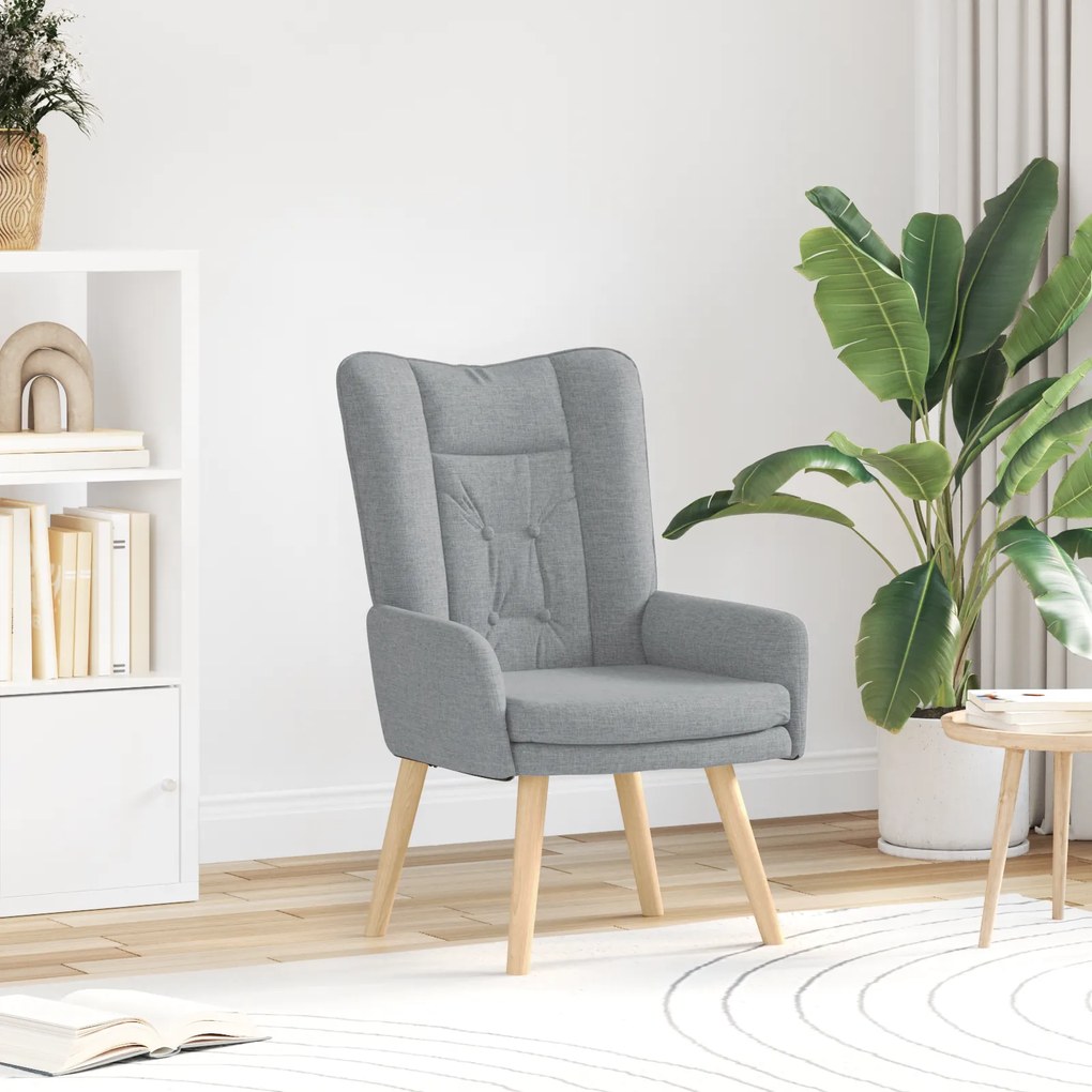 Poltrona Relaxante vidaXL em Tecido Cinzento-Claro