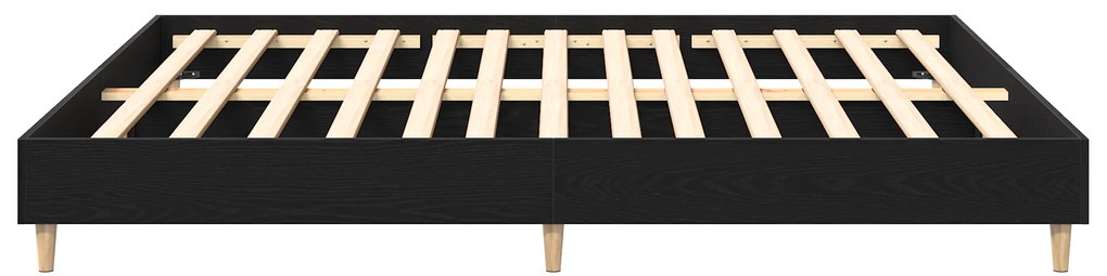Estrutura de Cama Carvalho Preto 180x200 cm Madeira de Engenharia