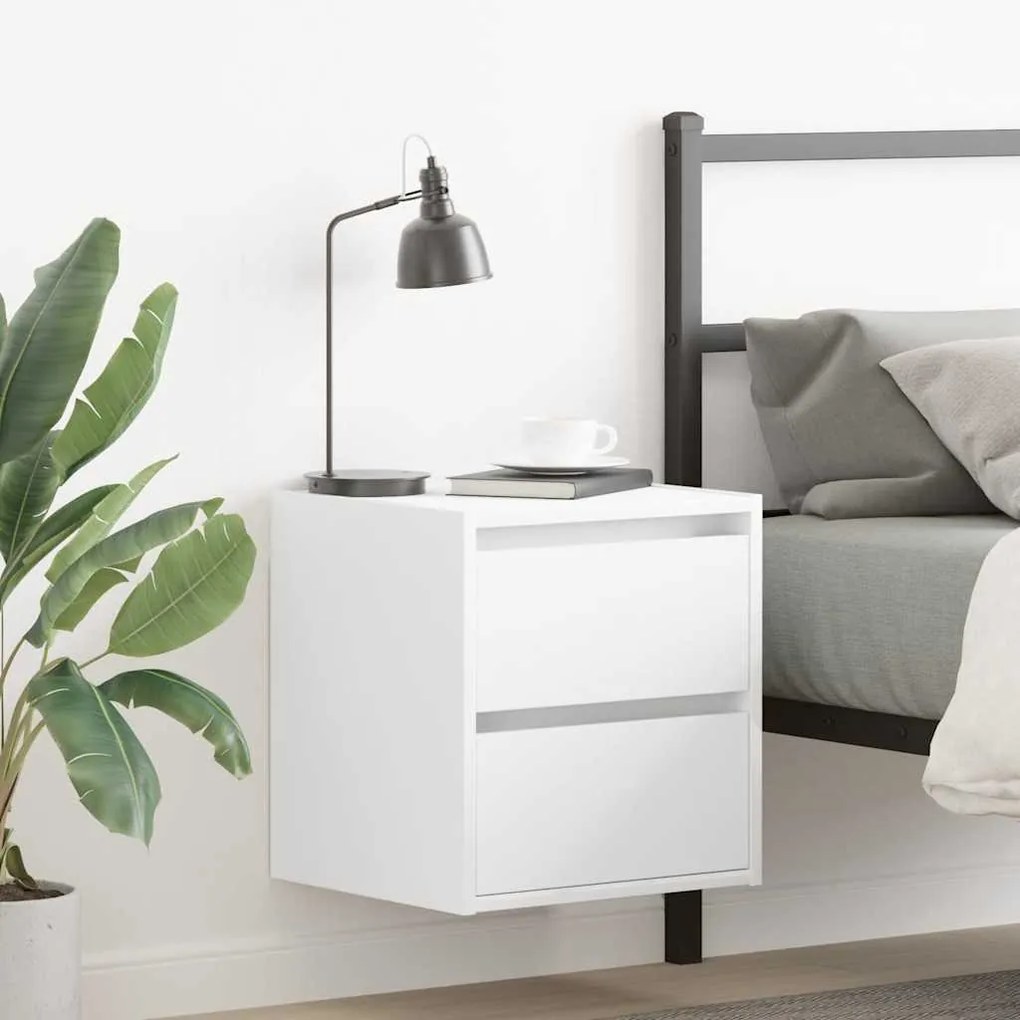 vidaXL Mesa de cabeceira de parede 38x34x40 cm branco