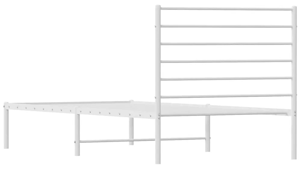 Estrutura de cama com cabeceira 100x190 cm metal branco