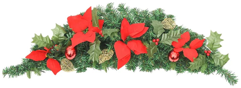 Grinalda de Natal com luzes LED 90 cm PVC verde